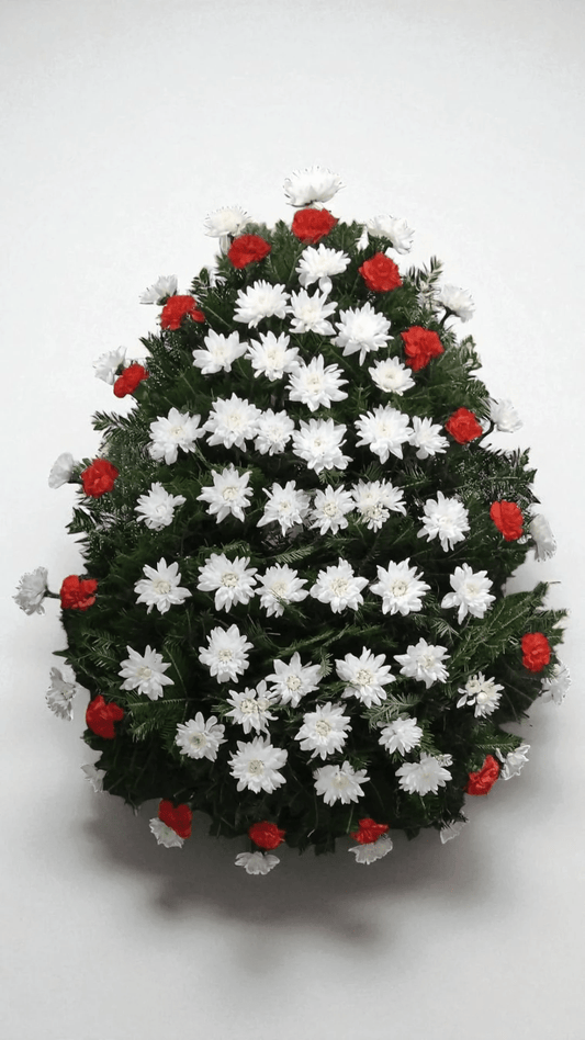 Coroana funerara lacrima garoafe si crizantema A17 - Coroane Memoriale